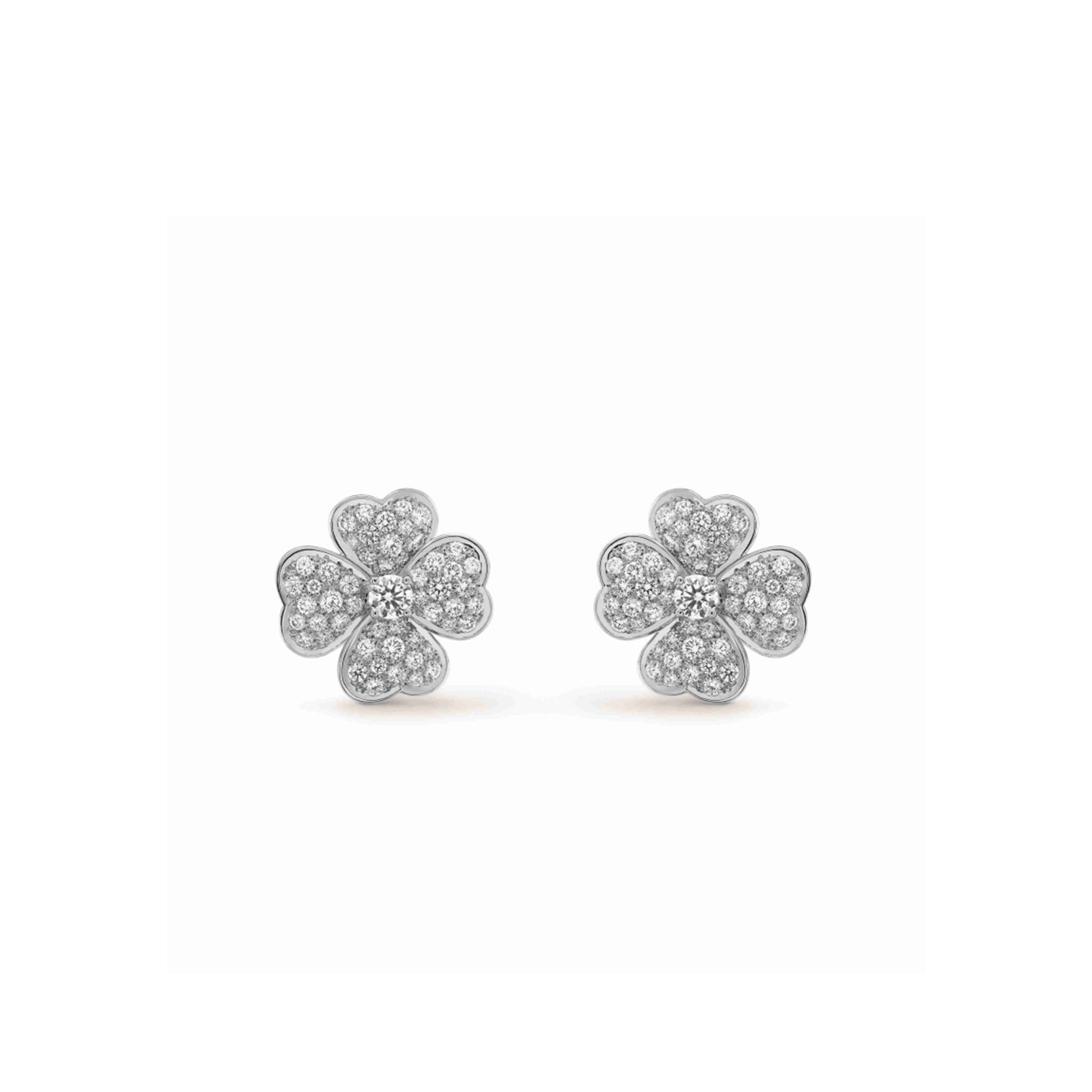 V*N CL*F arpels cosmos earrings, medium model - white gold, diamond  vcaro68j00